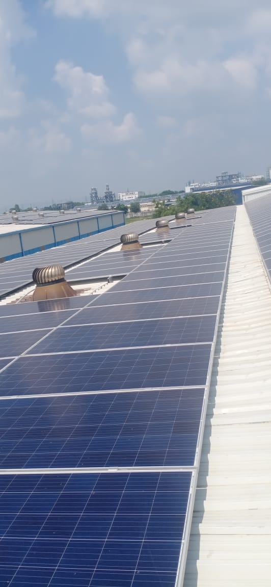 SOLART shed-roof solar installation with turbo ventilators